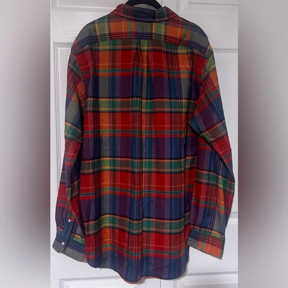 Men's POLO Ralph Lauren Multi-Colored Slim Fit Performance Button Down Flannel